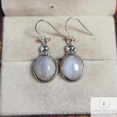 Rainbow Moonstone Birthstone Earrings, 925 Sterling Silver Dangle Earring, Handmade Gemstone Dainty Earring, Victorian earring, Gift for her
